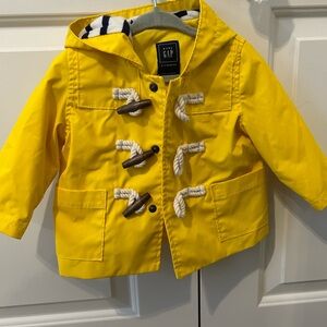GAP Yellow Raincoat Waterproof Hooded Jacket